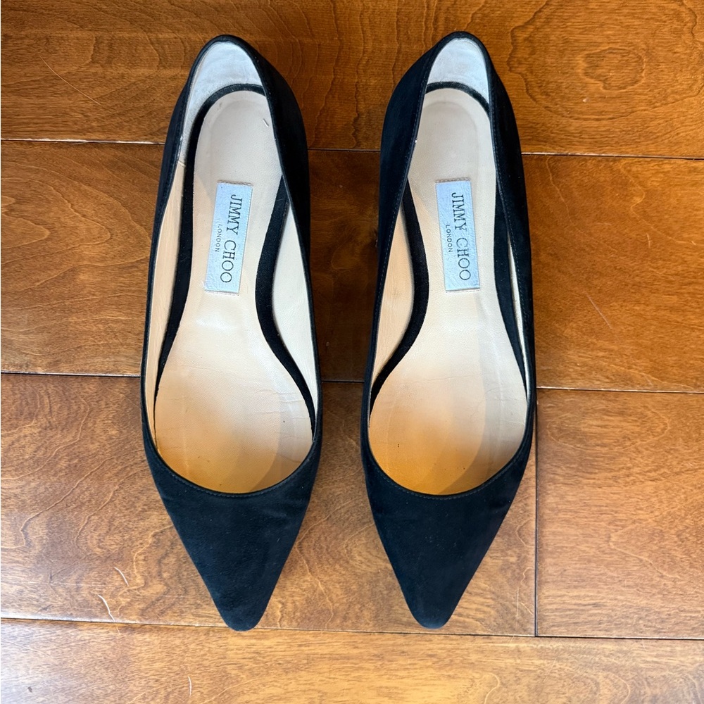 Jimmy Choo Romy Flats in Black Suede, EU 39 US 9